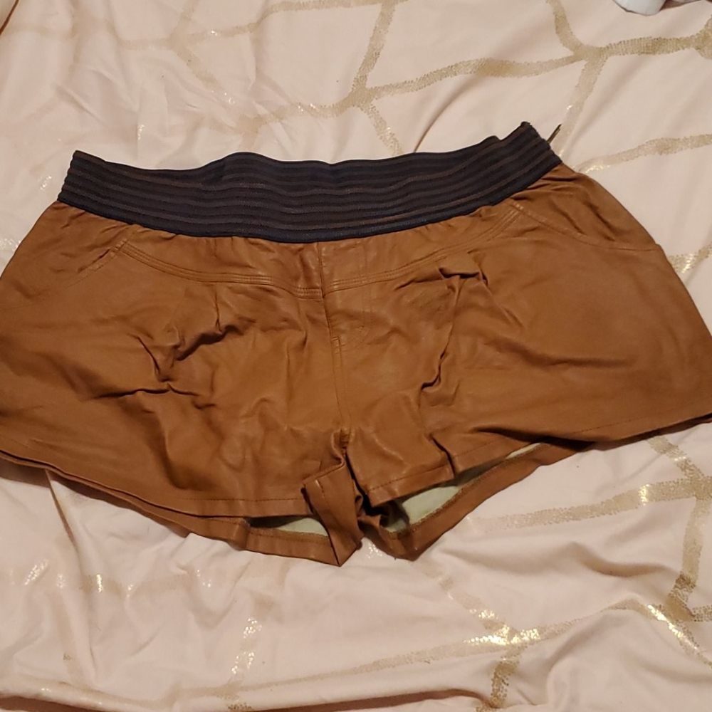 Leather shorts